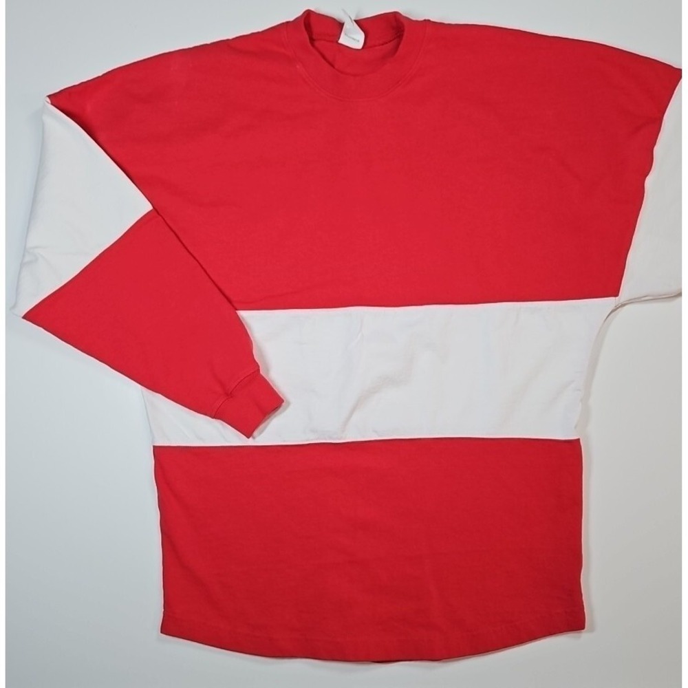 Spirit Jersey Men's Red‎ White Colorblock Long Sleeve Sweatshirt Top XS NWOT